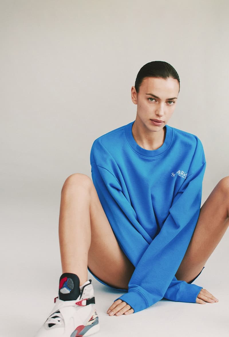 irina shayk supermodel sports collection jumpers striped shorts sneakers crop tops