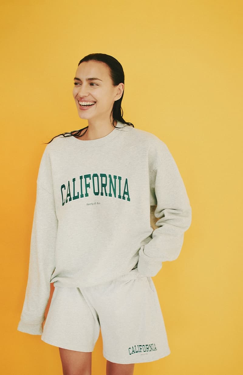 irina shayk supermodel sports collection jumpers striped shorts sneakers crop tops