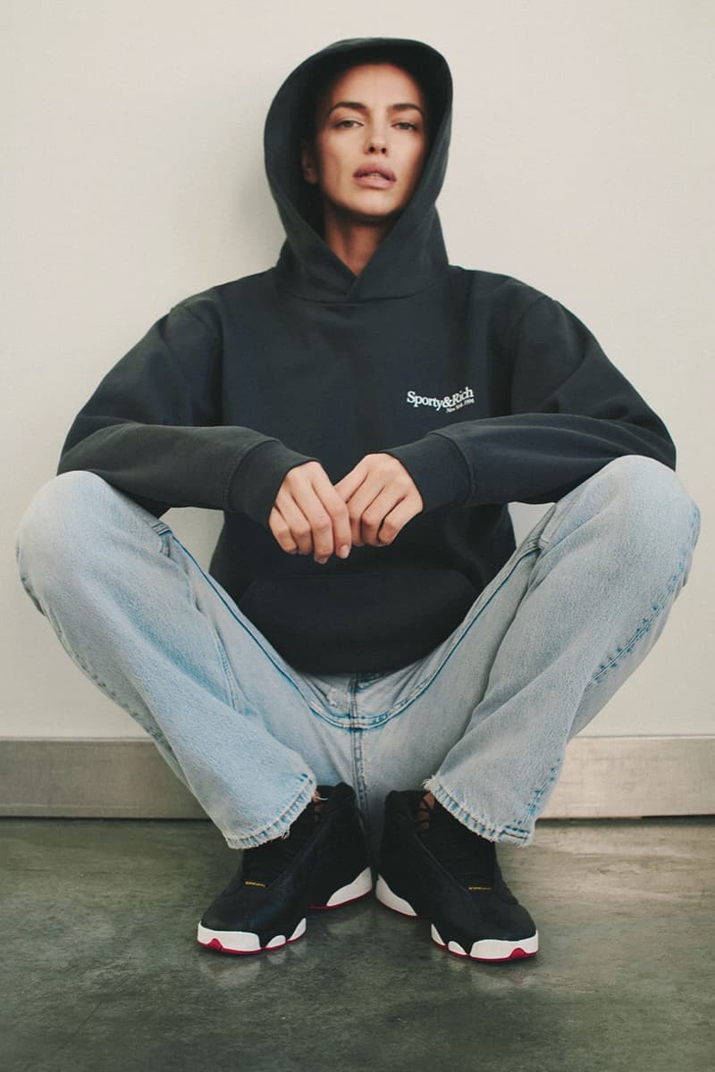 irina shayk supermodel sports collection jumpers striped shorts sneakers crop tops