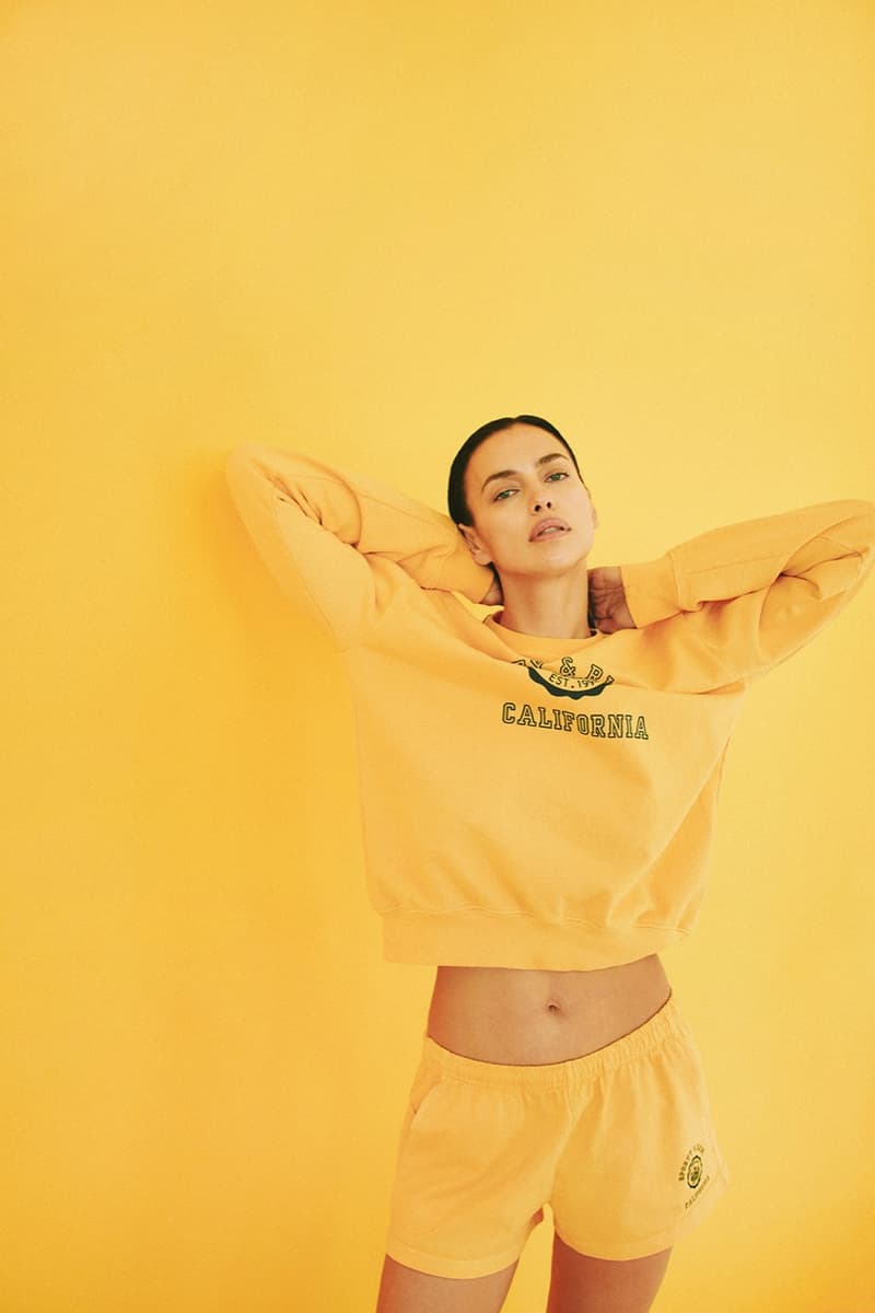 irina shayk supermodel sports collection jumpers striped shorts sneakers crop tops