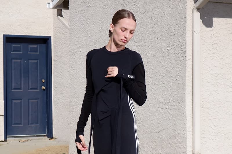 petra collins y3 adidas spring summer photography black track pants 