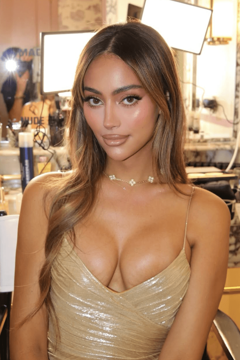 emira d'spain posing, interview beauty, benefit, charlotte tilbury, haus labs, kosas, glow recipe