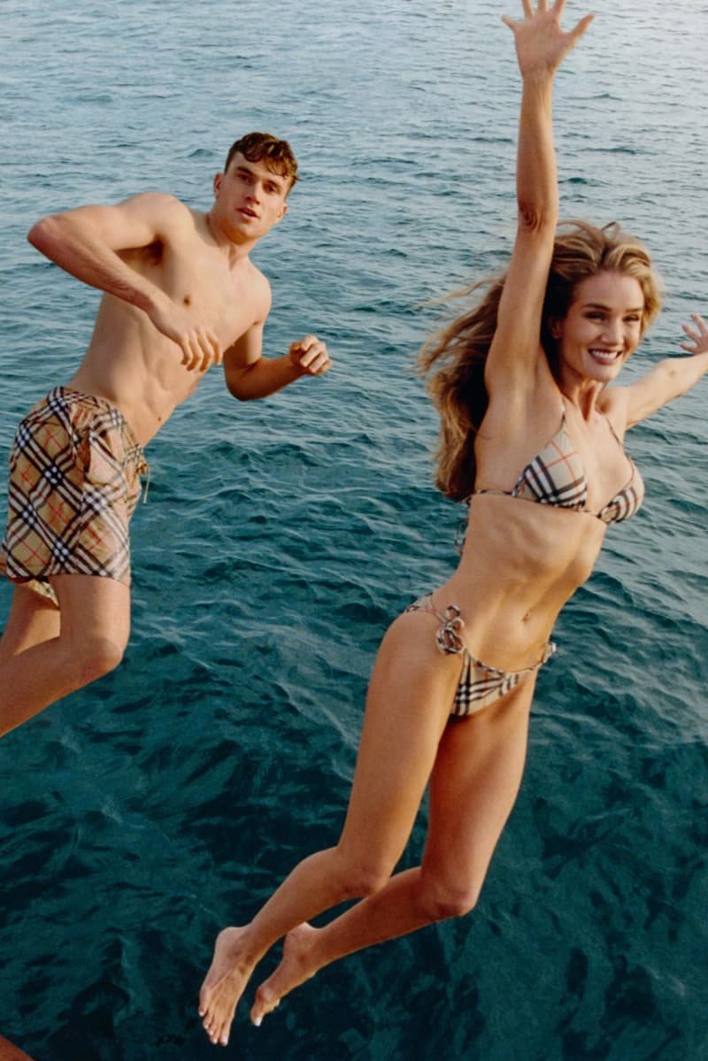 burberry swimwear summer rosie huntington whiteley alva claire bikini beach pool sea