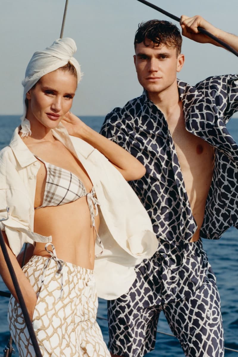 burberry swimwear summer rosie huntington whiteley alva claire bikini beach pool sea