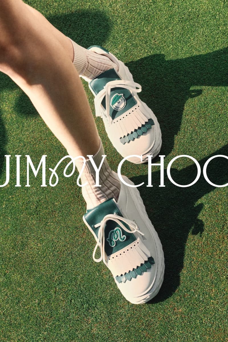 jimmy choo malbon golf collaboration shoes flags green sports