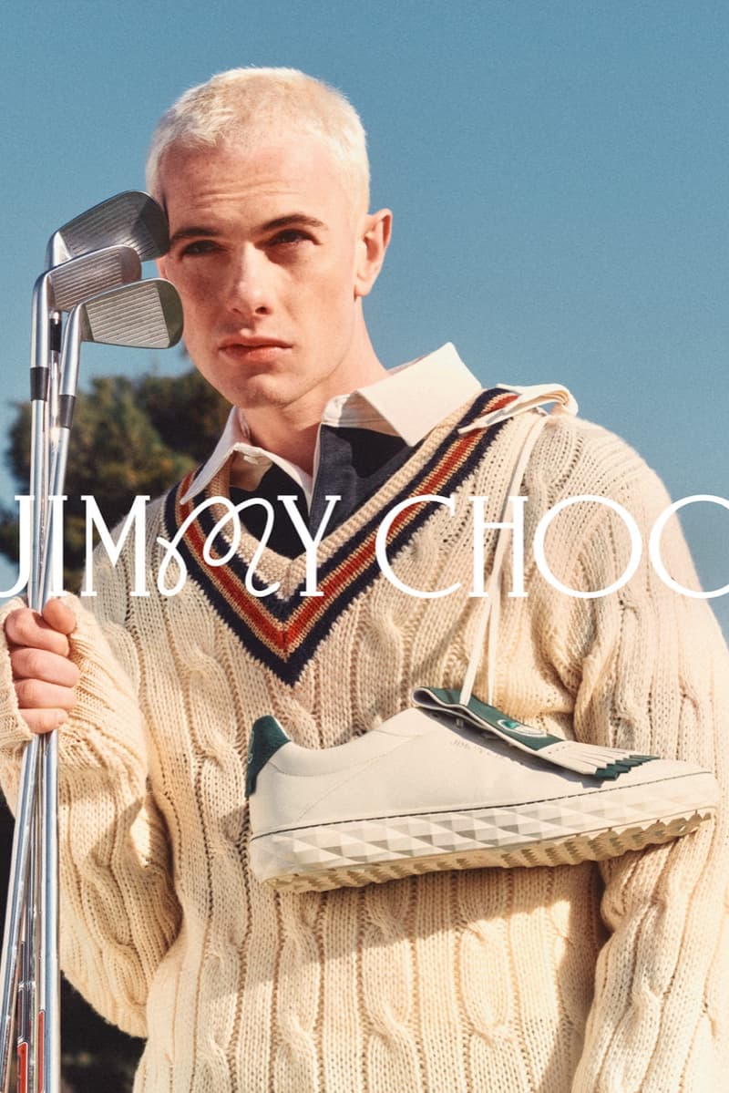 jimmy choo malbon golf collaboration shoes flags green sports