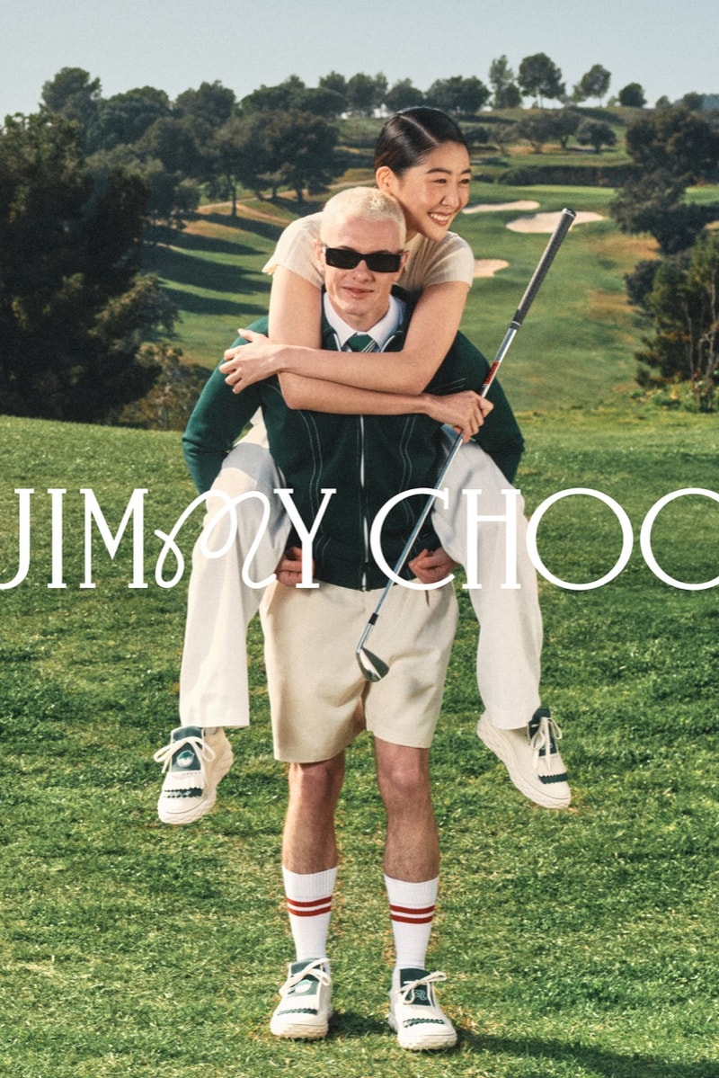 jimmy choo malbon golf collaboration shoes flags green sports