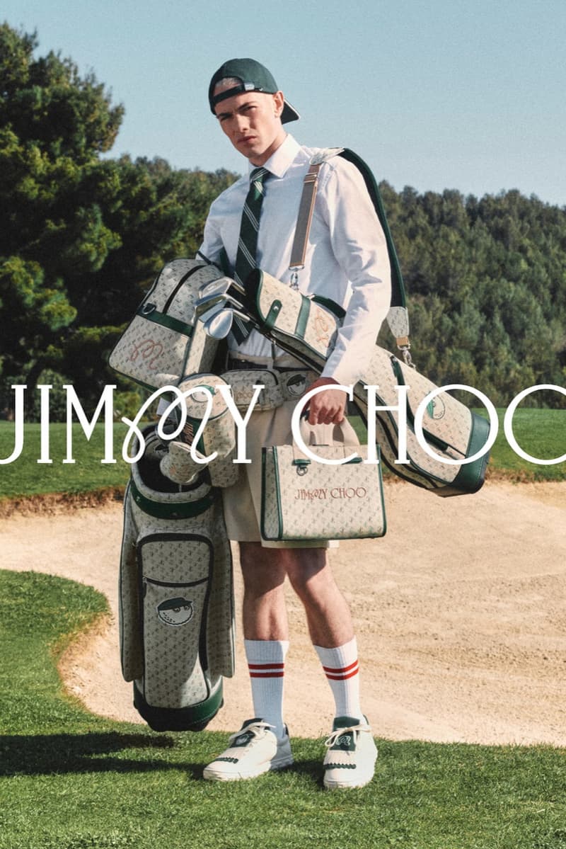 jimmy choo malbon golf collaboration shoes flags green sports