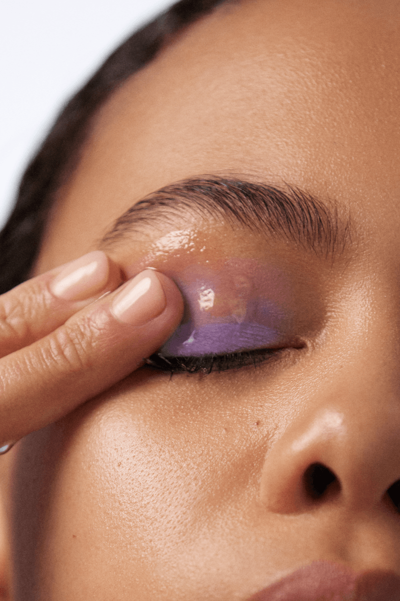 woman posing with new kosas double cleansing system, woman washing her makeup off, new cleanser, skincare, beauty