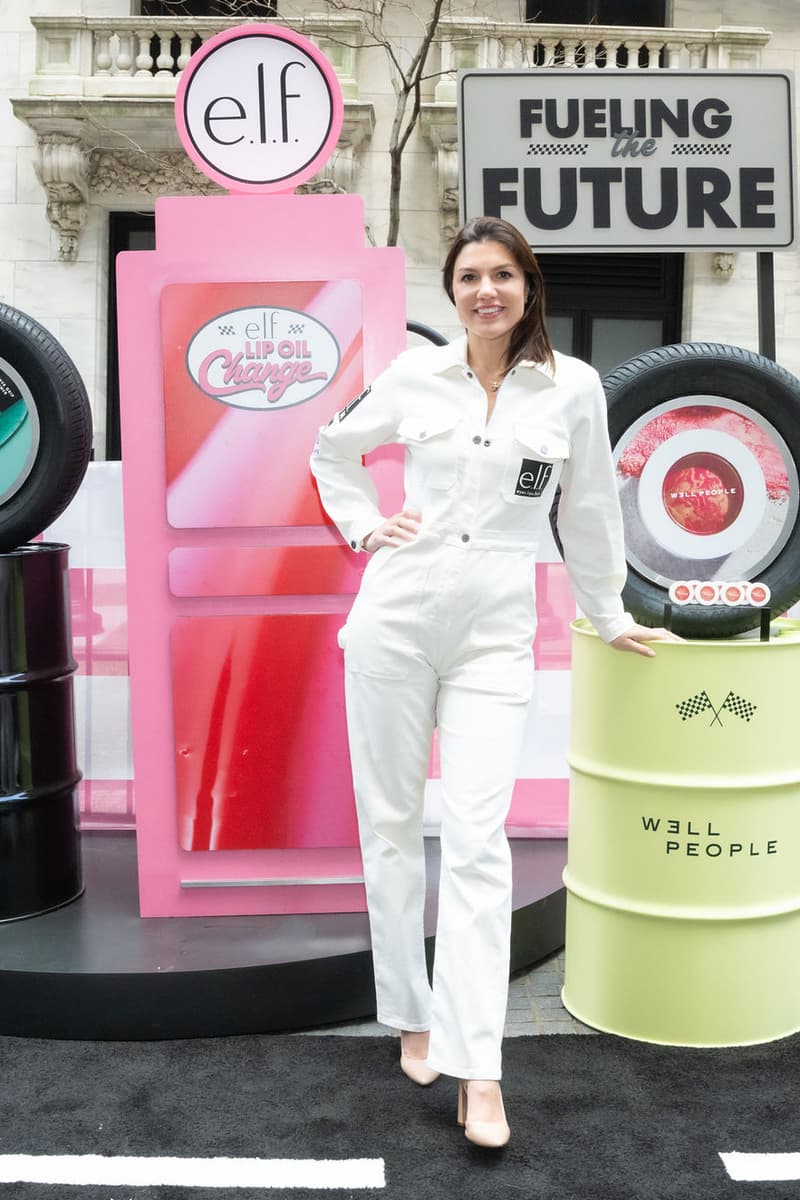 e.l.f. partnership with NASCAR driver katherine legge, women in sports, beauty, makeup