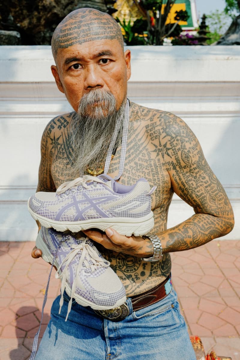 asics story mfg sneakers gingham old people community campaign brown trainers