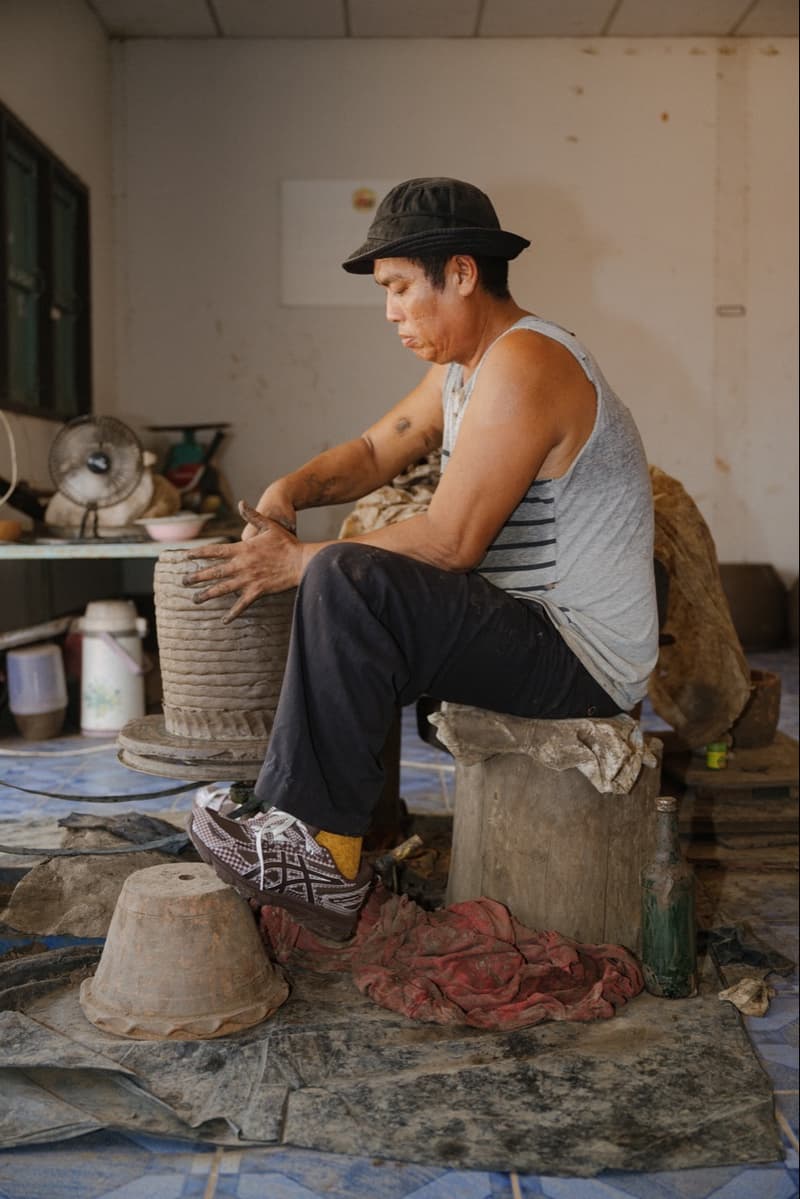 asics story mfg sneakers gingham old people community campaign brown trainers