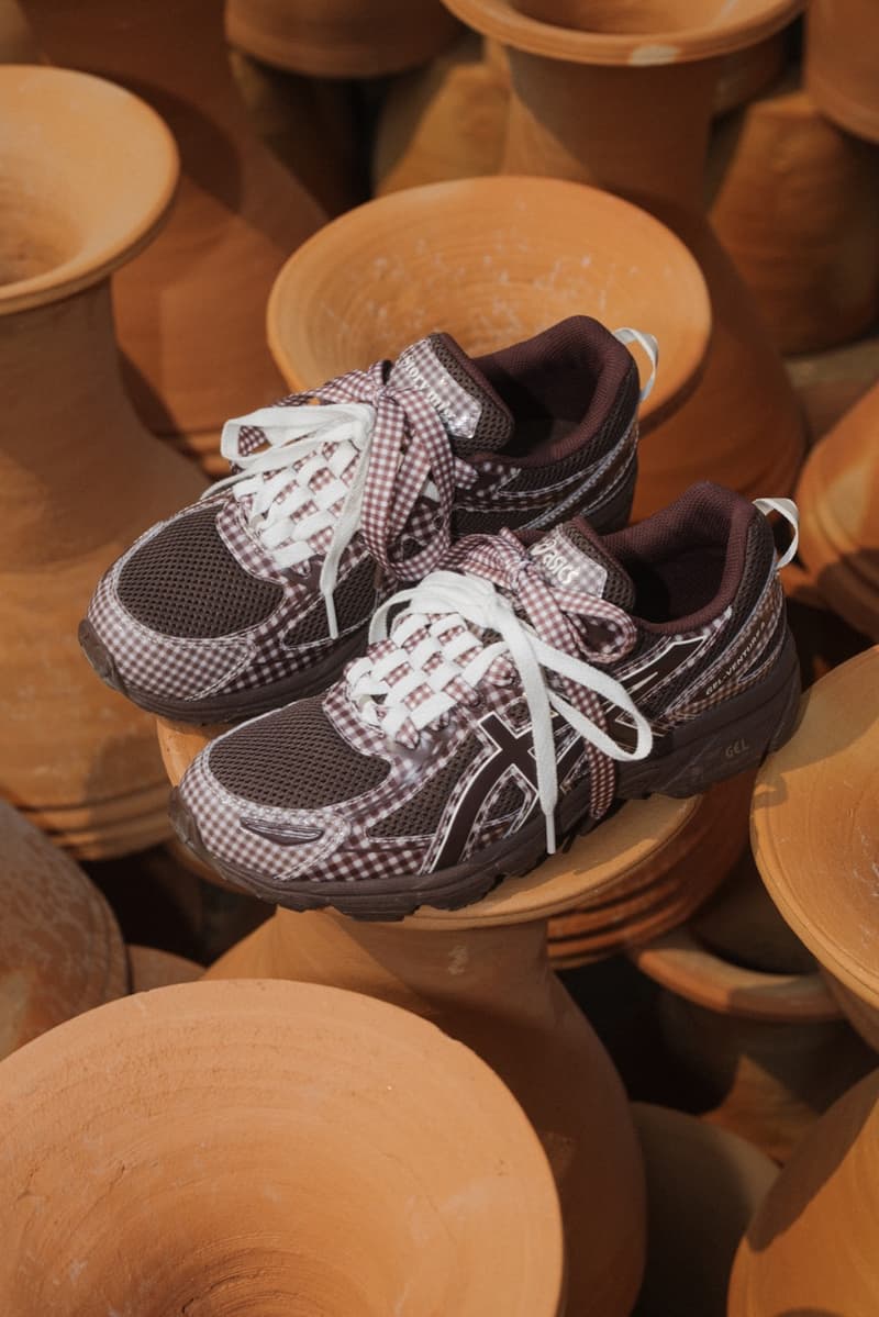 asics story mfg sneakers gingham old people community campaign brown trainers
