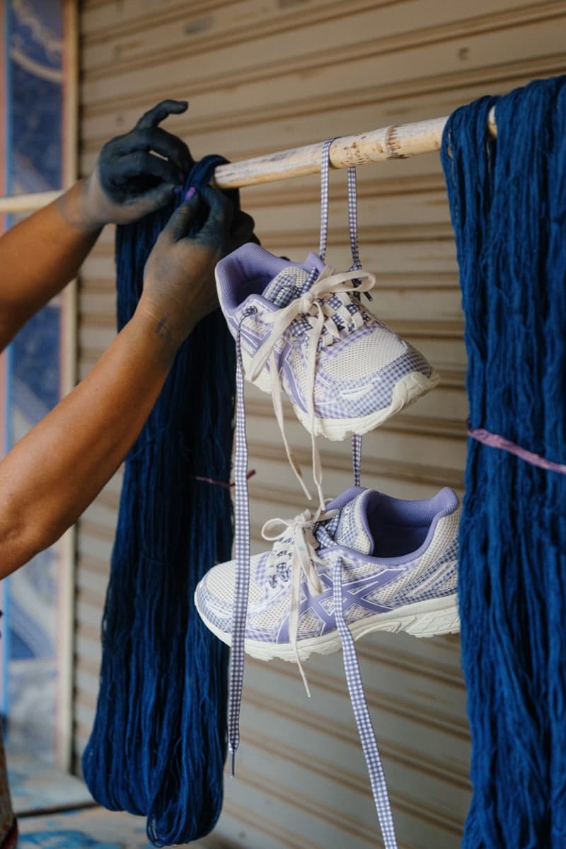 asics story mfg sneakers gingham old people community campaign brown trainers