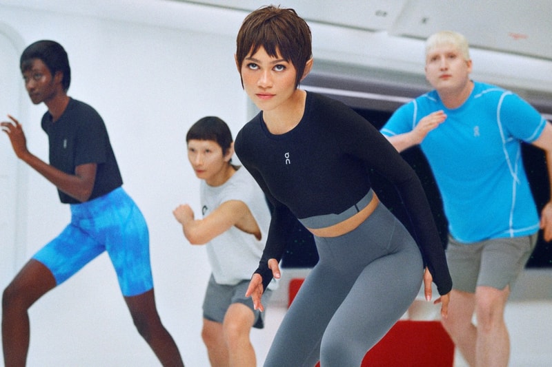 nadia lee cohen zendaya on running sportswear bras bike shorts athletic