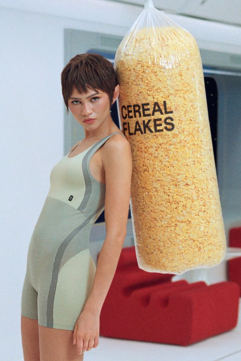 nadia lee cohen zendaya on running sportswear bras bike shorts athletic