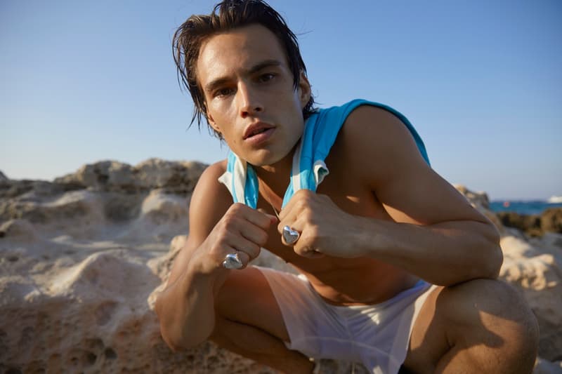 pilgrim jewelry sea beach girls man muscles muscular peach silver sea swimsuit 