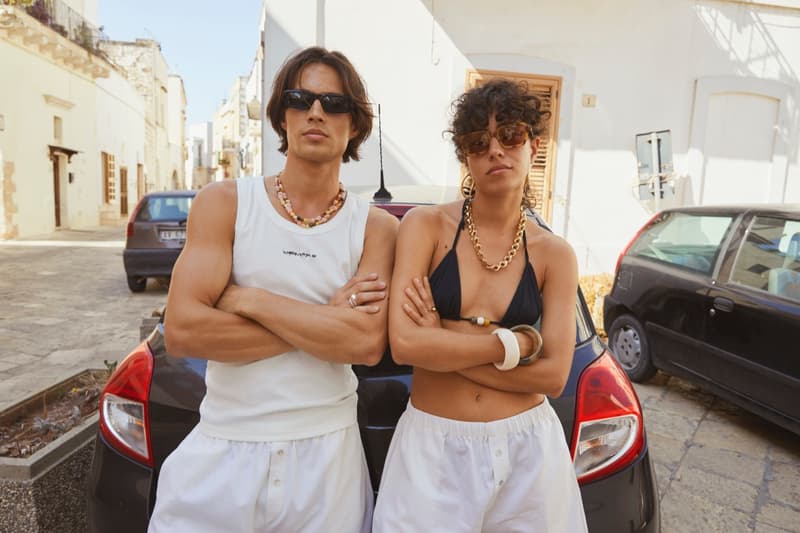 pilgrim jewelry sea beach girls man muscles muscular peach silver sea swimsuit 