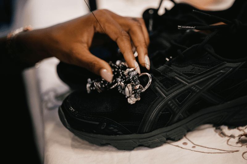 asics metagirl caterina mongillo gel nunobiki sneakers shoe footwear customization class personalization sustainable feathers metal new york city event lower east side chinatown 