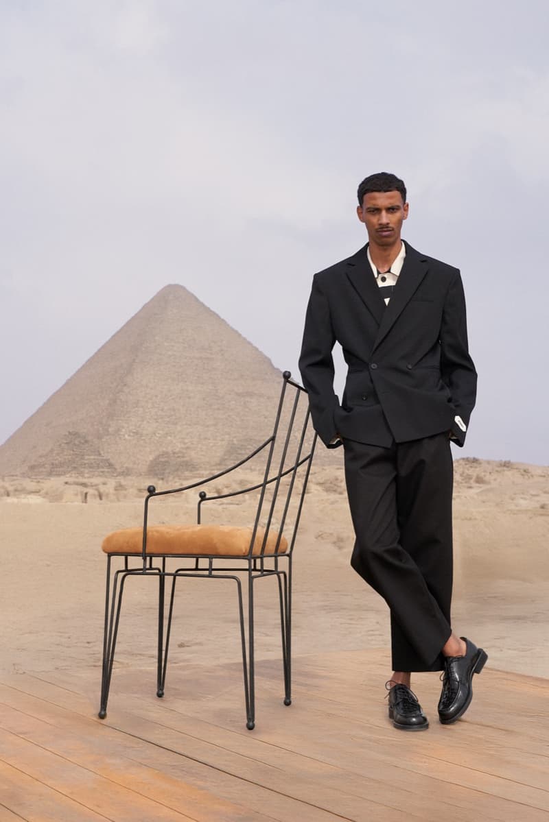 jacquemus pyramids egypt horses collection models boat sailing desert