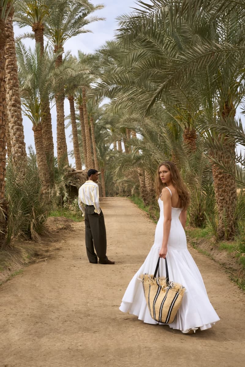 jacquemus pyramids egypt horses collection models boat sailing desert