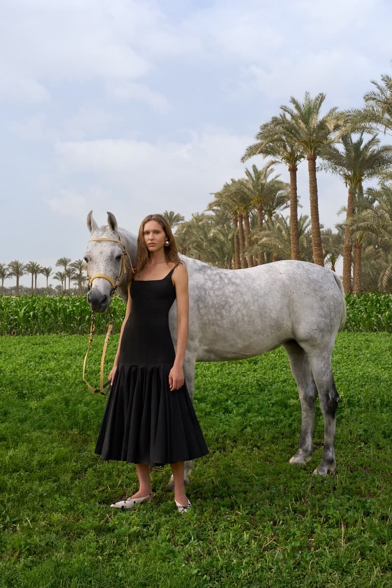 jacquemus pyramids egypt horses collection models boat sailing desert