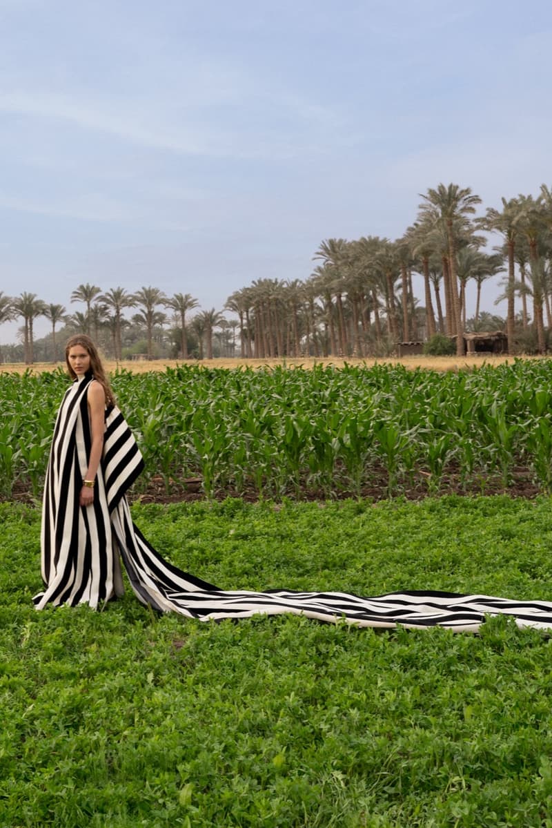 jacquemus pyramids egypt horses collection models boat sailing desert