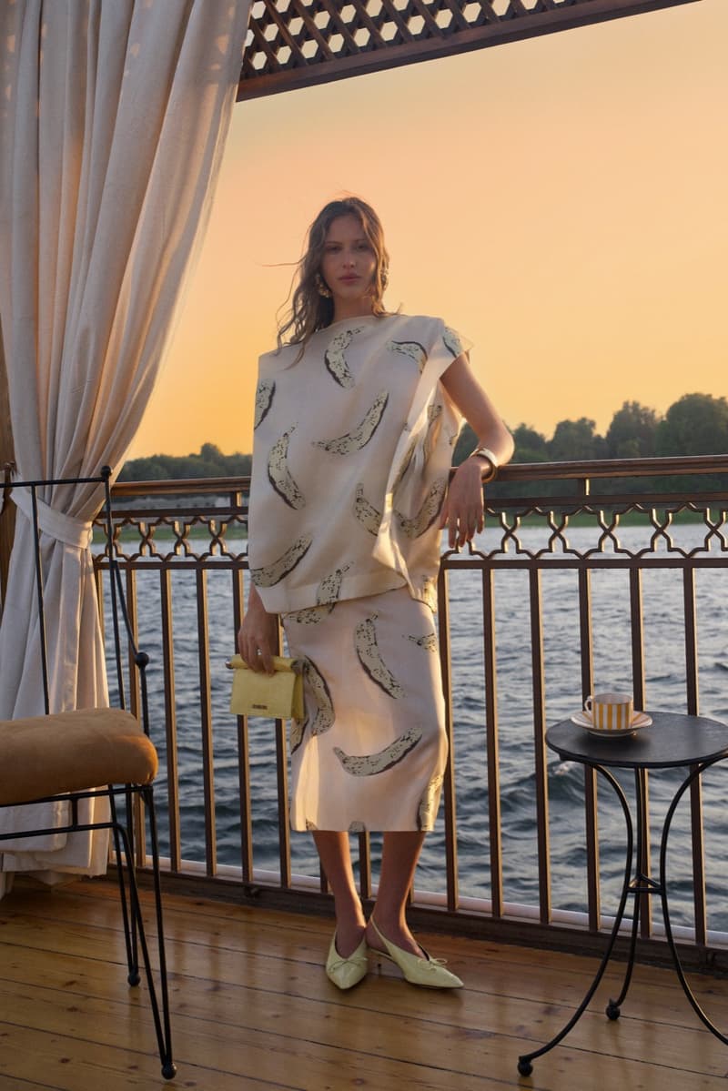 jacquemus pyramids egypt horses collection models boat sailing desert