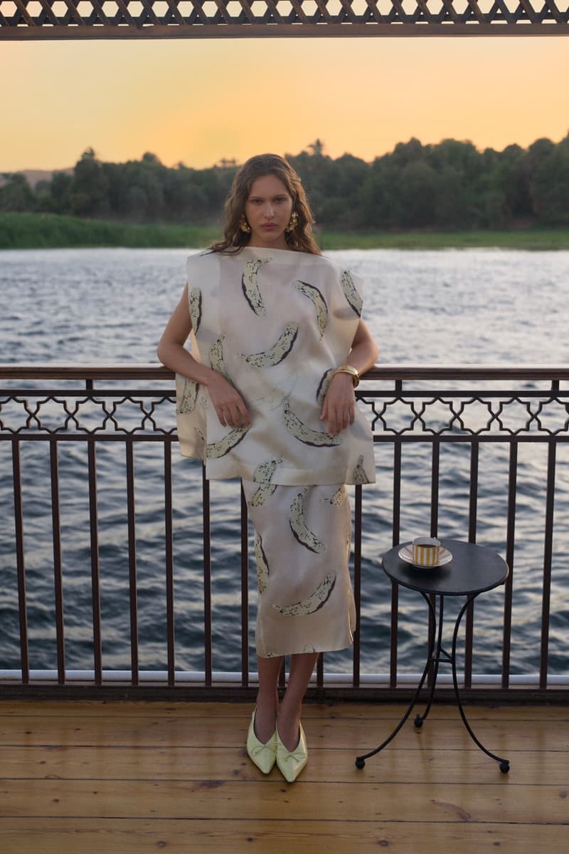 jacquemus pyramids egypt horses collection models boat sailing desert