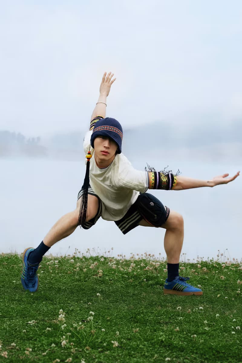 adidas Originals, CLOT, Collaborations, Sneakers, Blue, White, Stripes, Orange, Geometric Pattern, Sweatshirt, T-Shirt