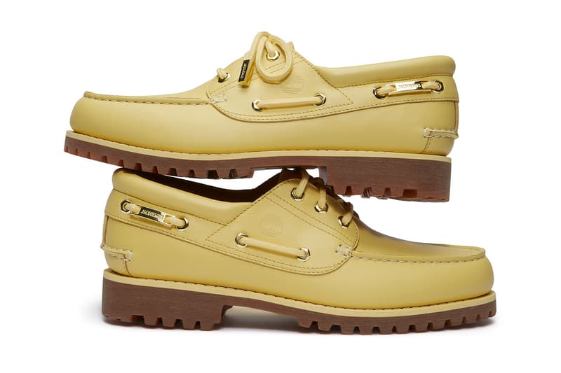 jacquemus timberland boat shoes beige butter yellow 