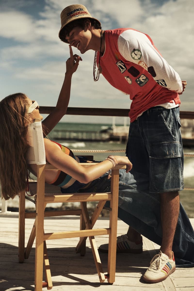 dsquared2 summer campaign couple kissing bikinis bikini top holiday vacation water