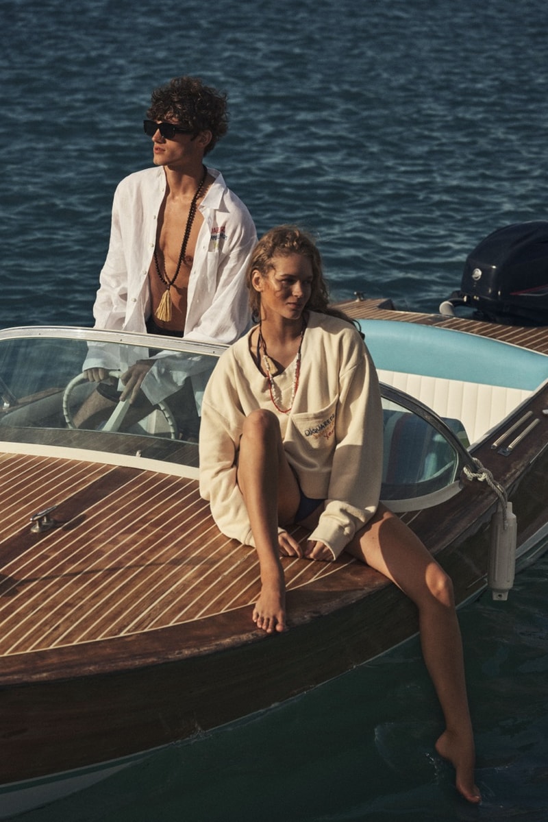 dsquared2 summer campaign couple kissing bikinis bikini top holiday vacation water