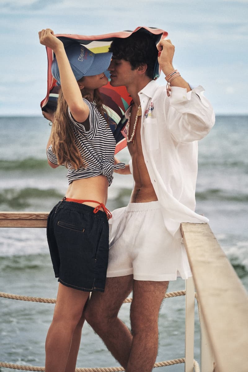 dsquared2 summer campaign couple kissing bikinis bikini top holiday vacation water