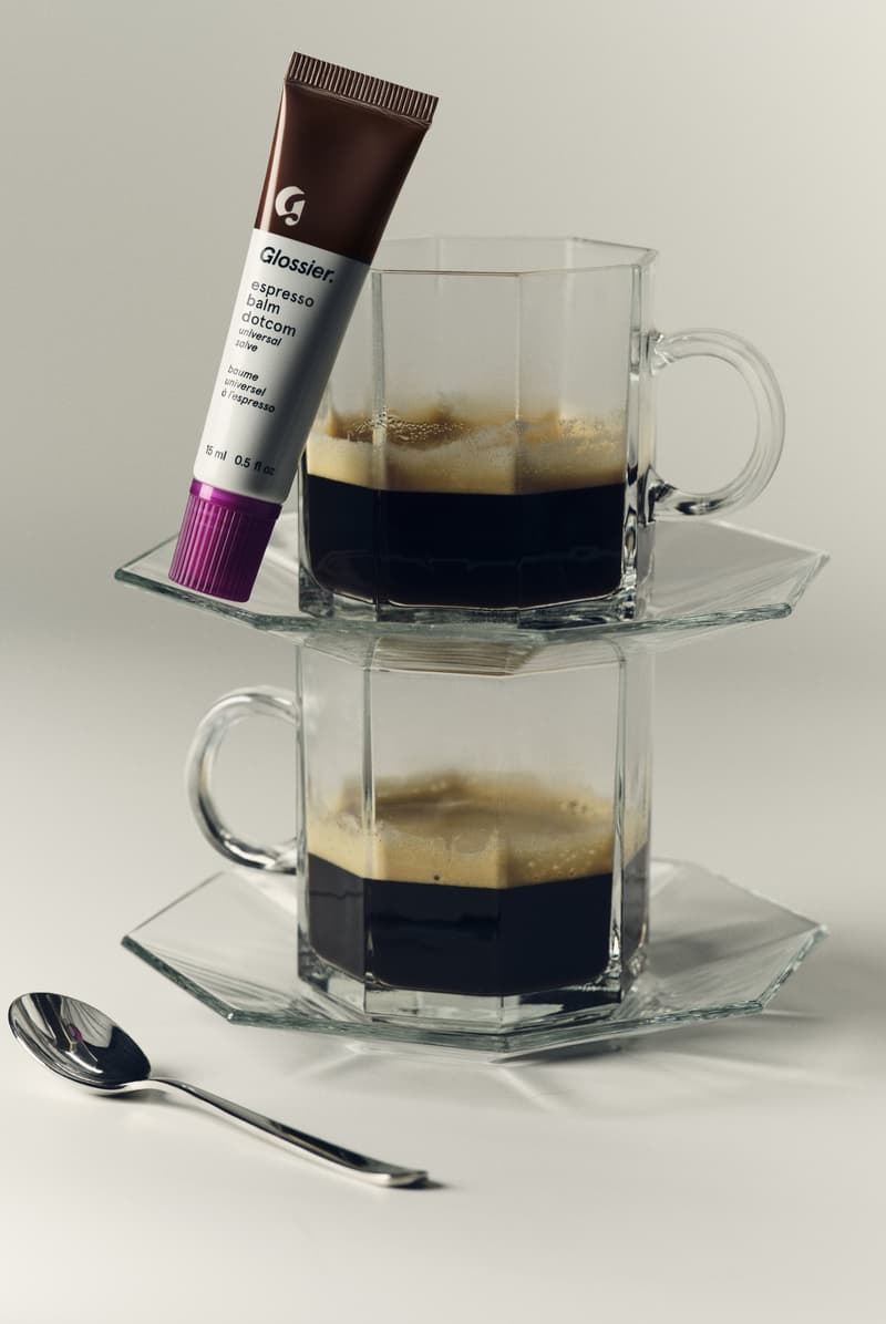 quen blackwell in office wear, glossier balm dot calm mocha espresso, beauty, skincare, makeup