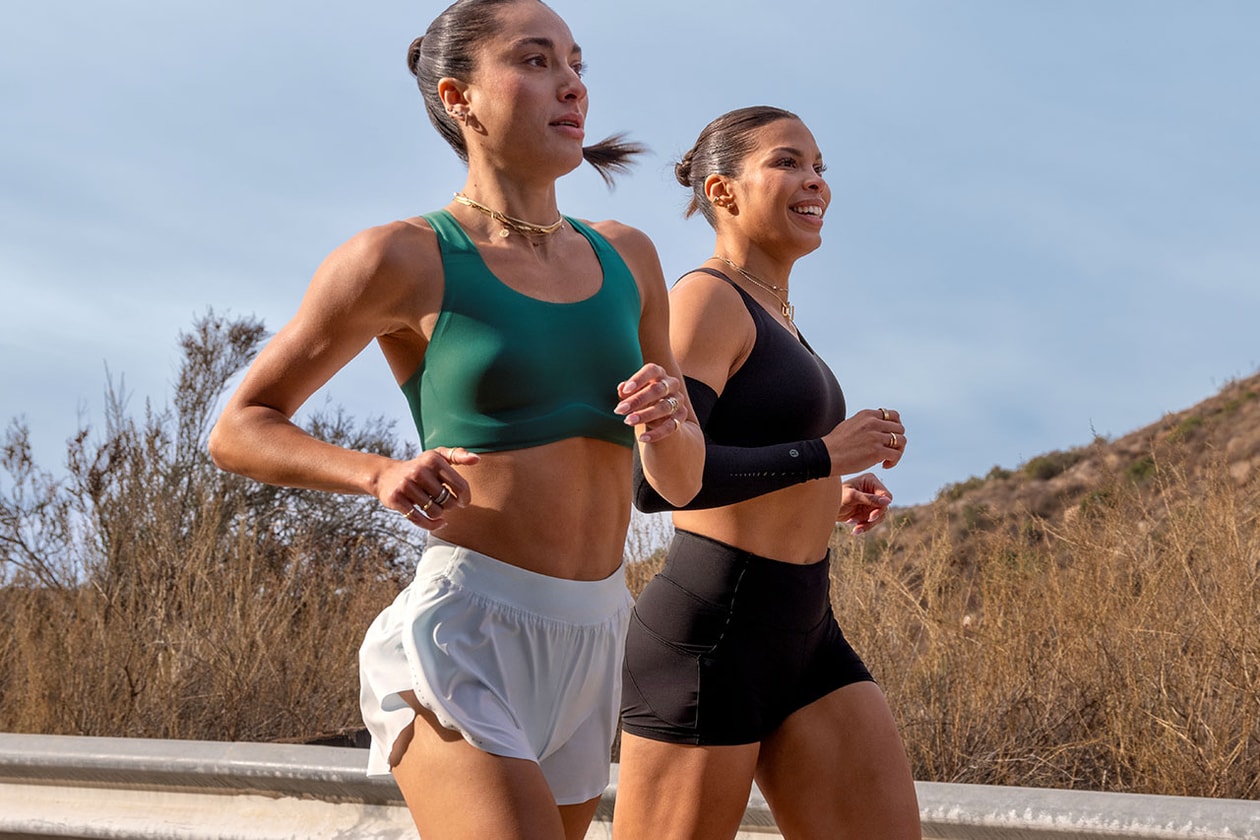 lululemon sports bra women running athletes design teal black top