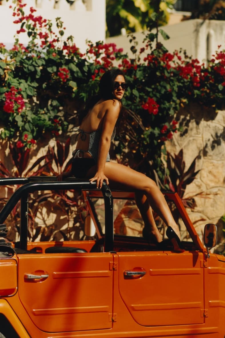 hunza g gingham bikinis luna blaise swimsuit girl sea body