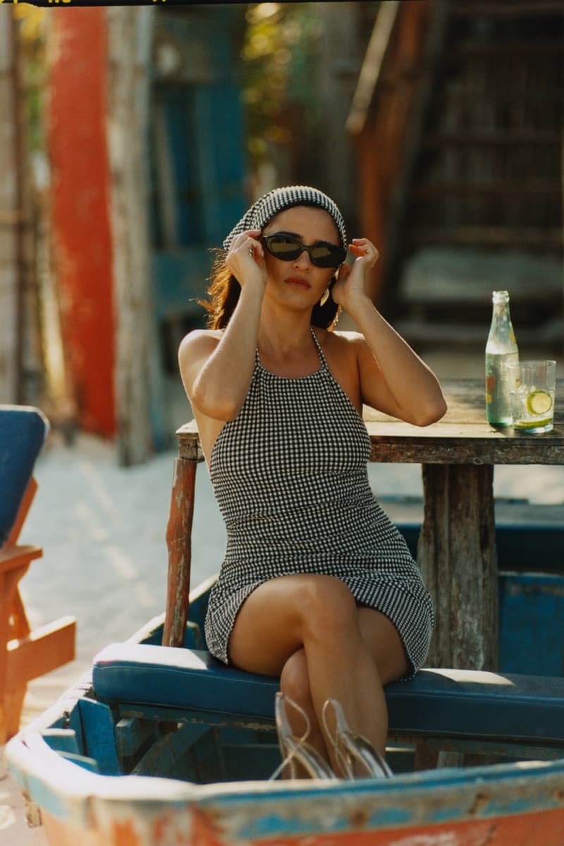 hunza g gingham bikinis luna blaise swimsuit girl sea body