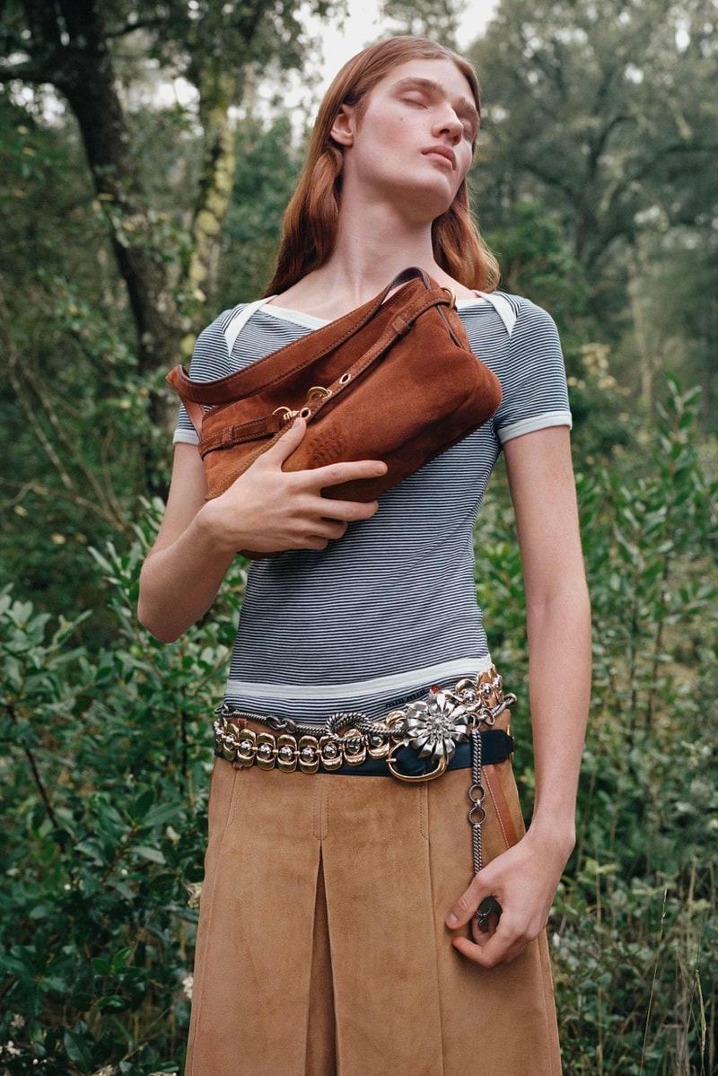 miu miu diana silvers bags outside grass 