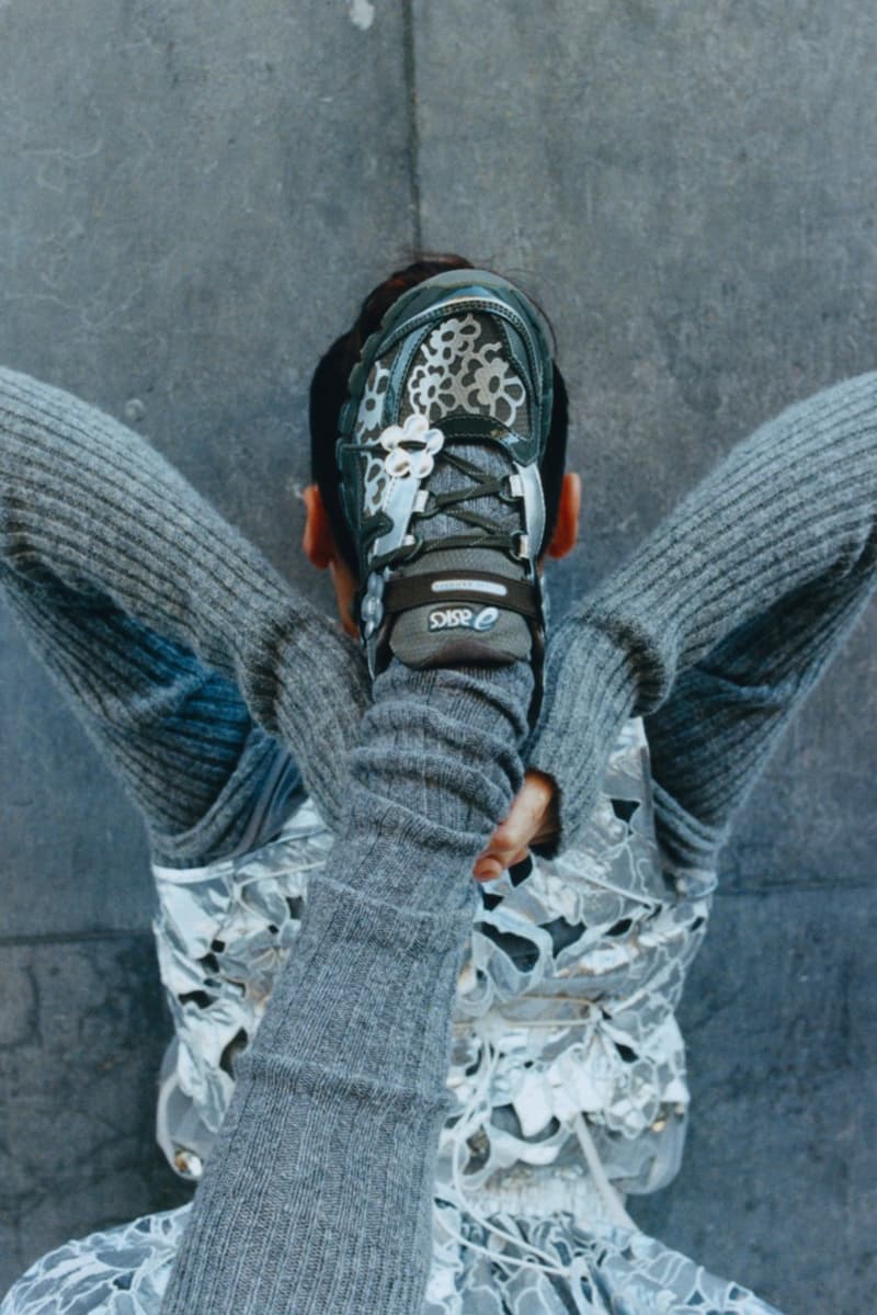 cecilie bahnsen asics gel kayano girl woman splits gymnastics mary janes