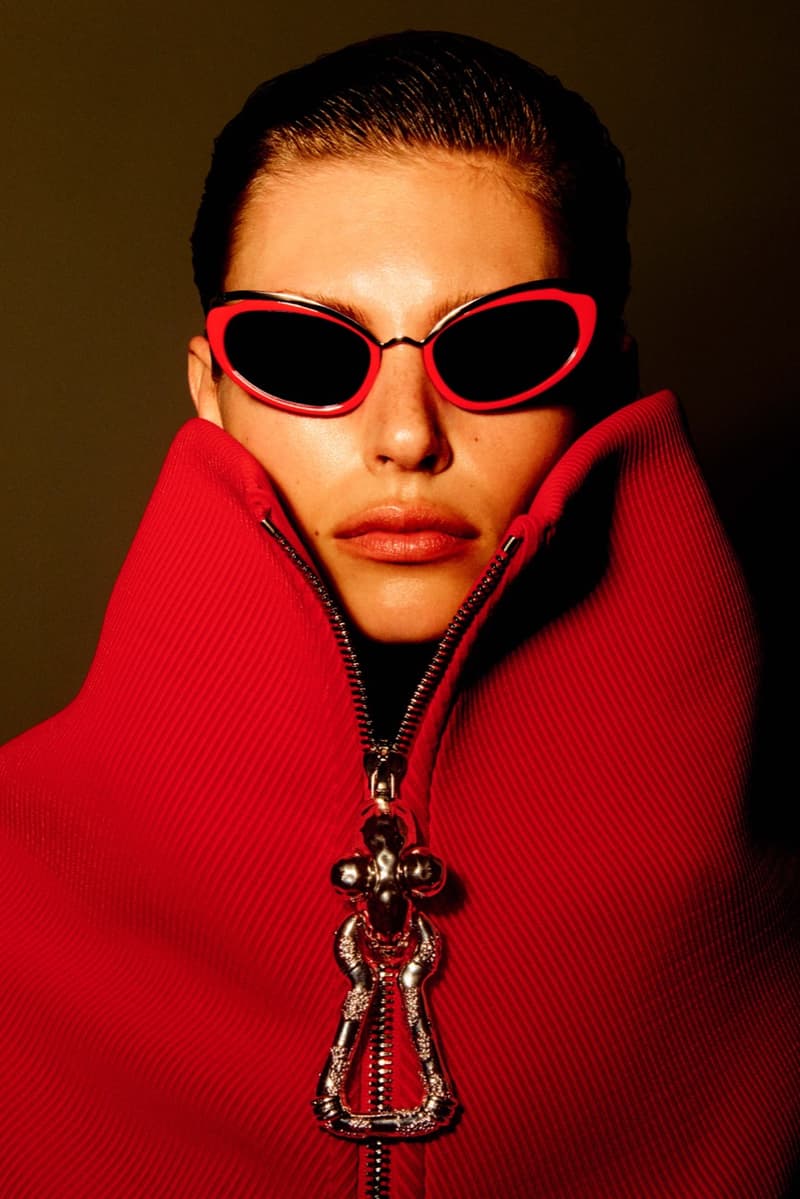 schiaparelli woman naked body slouchy leather bag yellow brown