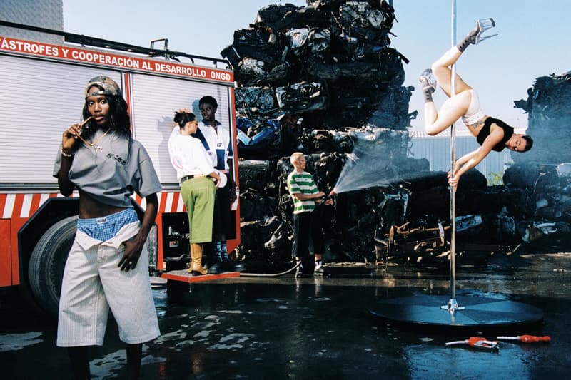 cold culture spanish streetwear car on fire girl stripper pole boxers junkyard