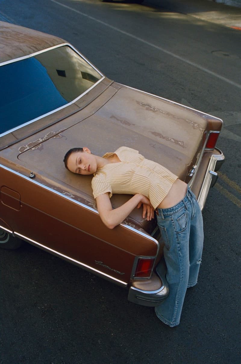 with jean wild card denim jeans motorbike girl laying down holiday travel