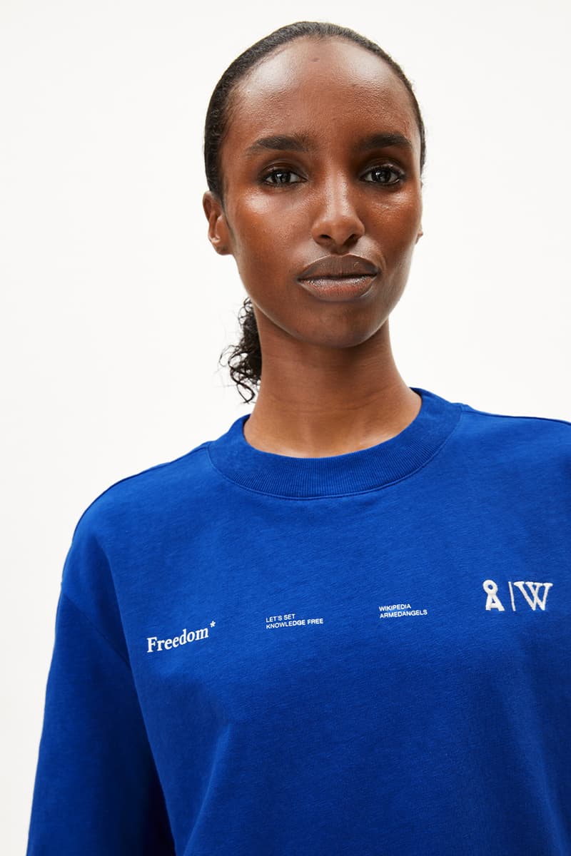 Armedangels, Wikipedia, Wikimedia Foundation, Collaboration, Equality, Apparel, T-Shirts, Sweatshirts, Blue, Yellow, White, Black