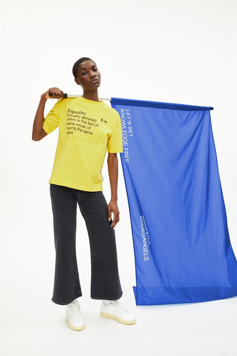 Armedangels, Wikipedia, Wikimedia Foundation, Collaboration, Equality, Apparel, T-Shirts, Sweatshirts, Blue, Yellow, White, Black