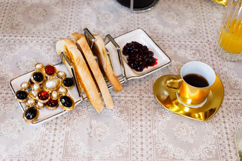 saint laurent summer picnic beach food jam toast ysl logo bags dogs sunglasses