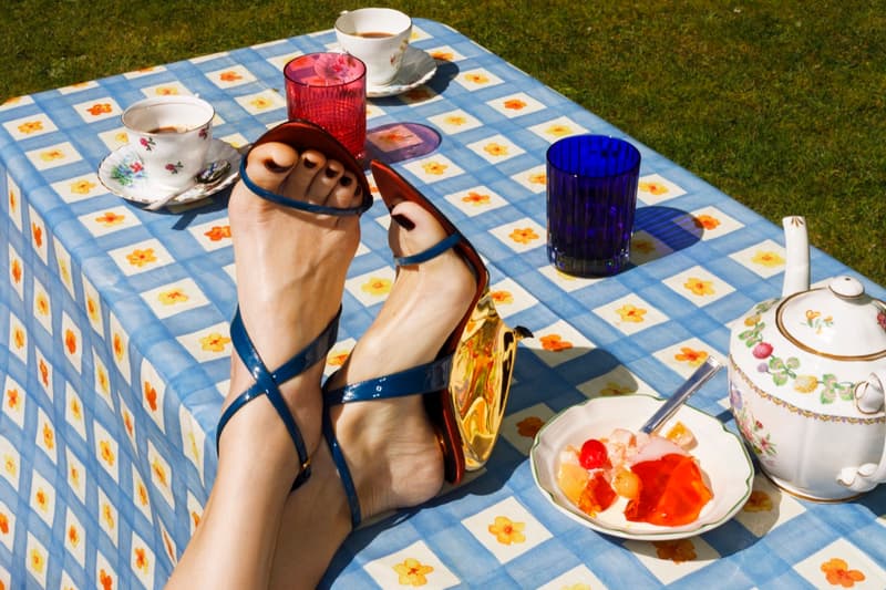 saint laurent summer picnic beach food jam toast ysl logo bags dogs sunglasses