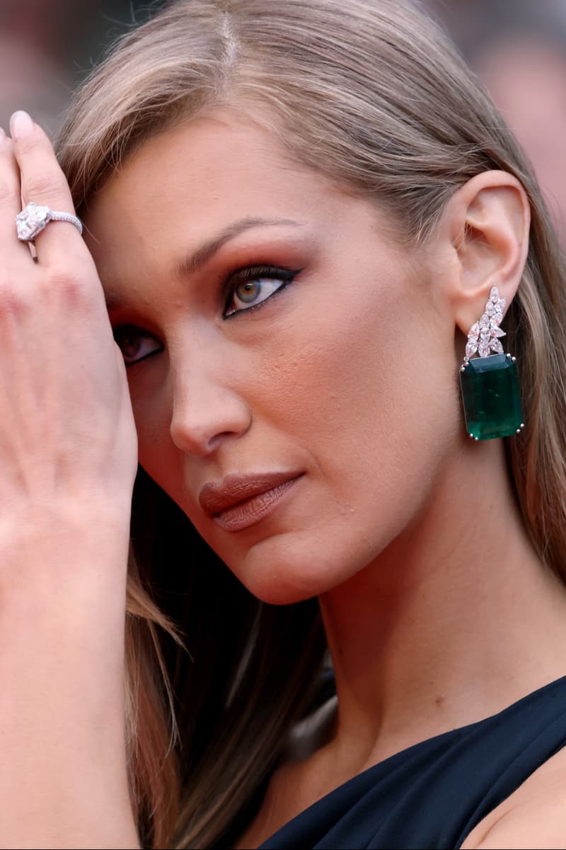 bella hadid posing at cannes film festival, supermodel, hair transformation, haircare, beauty