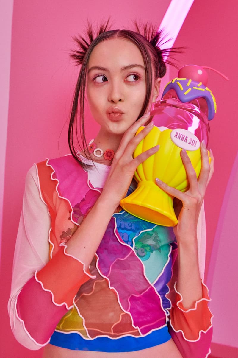 girl holding fragrance in the shape of an ice cream sundae, perfume, anna sui, beauty