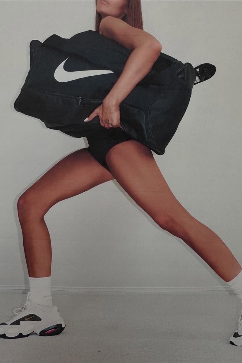veneda carter nike white sneakers swoosh bags woman girl legs 